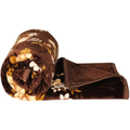 Homekart Super Soft Cloudy Printed Double Bed Blanket for Heavy Winter Single Ply Mink Blanket King Size TC 400 Dark Brown & Beige