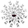 Bikri Kendra ARTBK67 Sun Silver with Butterfly Silver 20 Decorative Mirror Stickers for Wall