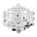 Bikri Kendra Hexagon 30 Stickers for Wall Acrylic Wall Decor Hexagonal Mirror Sticker Mirror Stickers