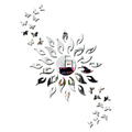 Bikri Kendra Art BK68 Sun Silver with Butterfly Silver 20-3D Acrylic Mirror Stickers for Wall