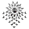 Bikri Kendra Sun Black with 20 Black Butterfly Wall Mirror Stickers 3D Acrylic Sticker