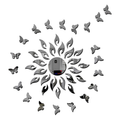Bikri Kendra Art BK147 Sun Black with 20 Black Butterfly 3D Acrylic Mirror Stickers for Wall