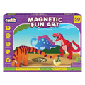 Funtad Magnetic Fun Art Puzzle Dinosaur 4-in-1 Travel Friendly Educational Toy with Writable Board 50 Magnetic Pieces with for Boys & Girls Age 3,4,5 & 6 yrs