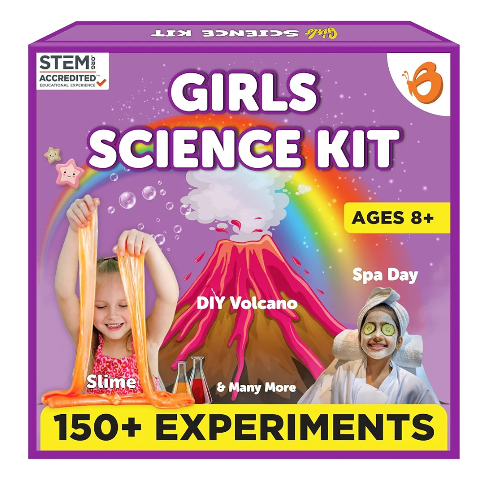 Butterfly EduFields Girls Science Kit for Kids Ages 8 9 10 11 12 Years 150+ Science Experiment Kit Birthday Gifts for Girls Age 8-10-12-14