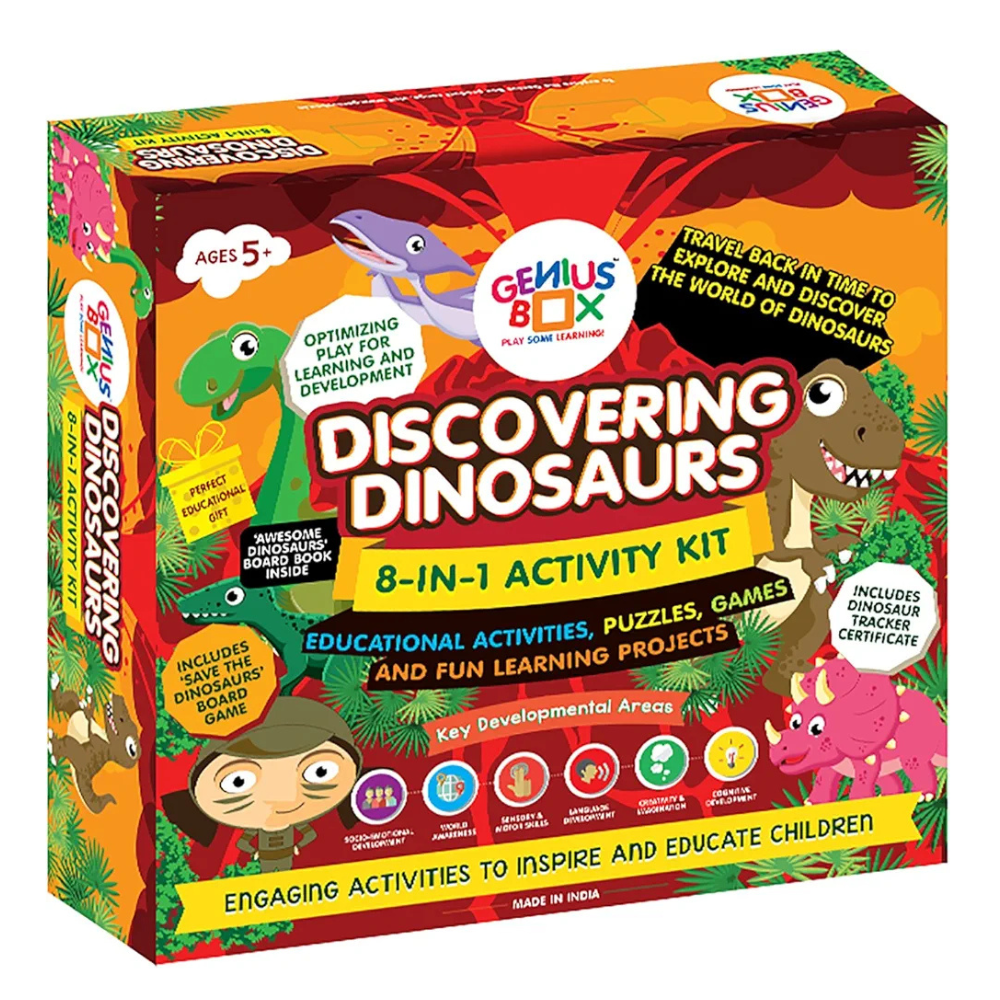 Genius Box Play some Learning Educational Toy for 5+ Year Age: Discovering Dinosaurs DIY, Activity Kit, Learning Kit, Educational Kit, STEM Toy 16 Activity Kit