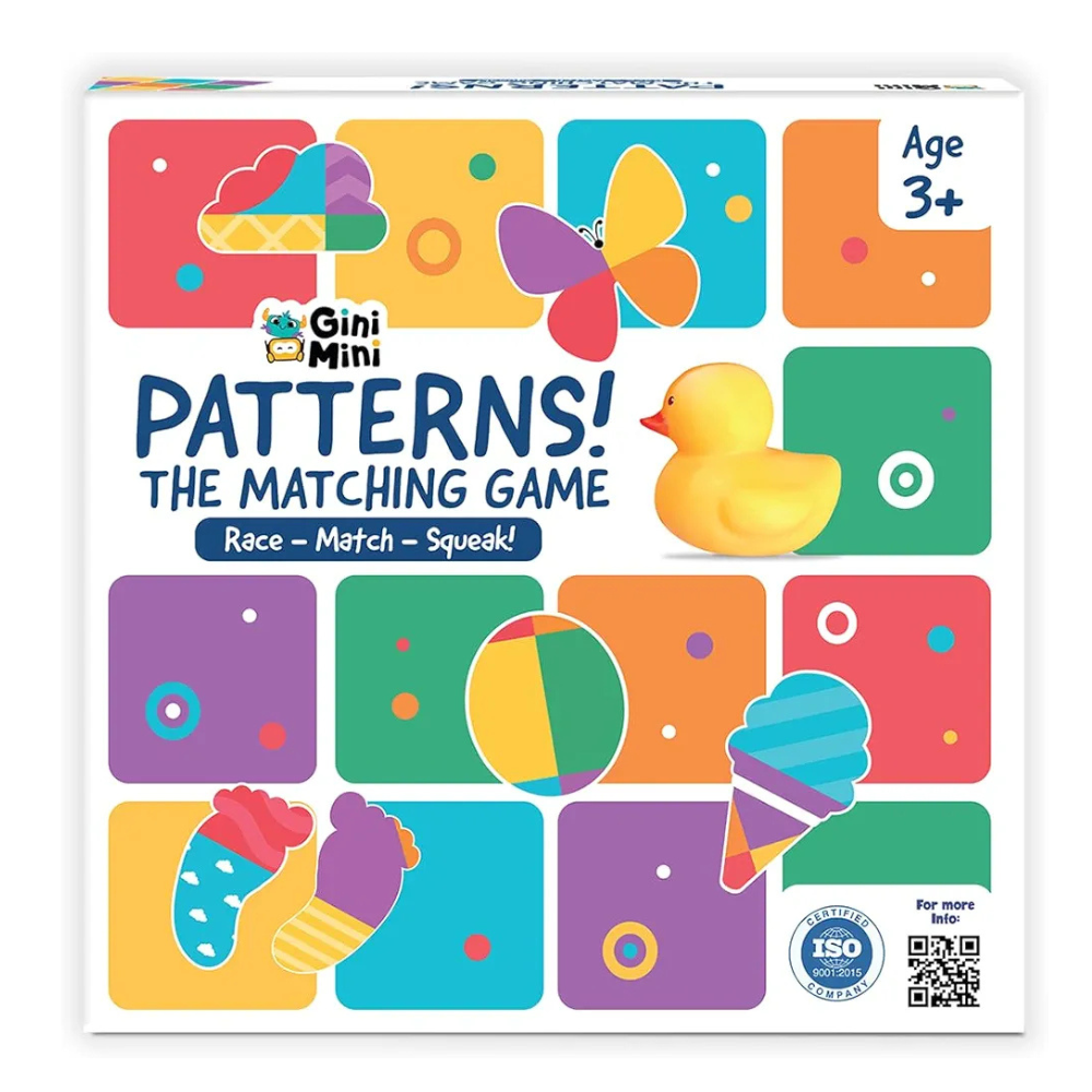 GiniMini Pattern The Matching Activity Set for Kids 3 4 5 Fast-Paced Shape Spotting Game with Buzzer Fun Preschool Educational Toy for Focus, Attention & Visual Recognition Party Game Gift