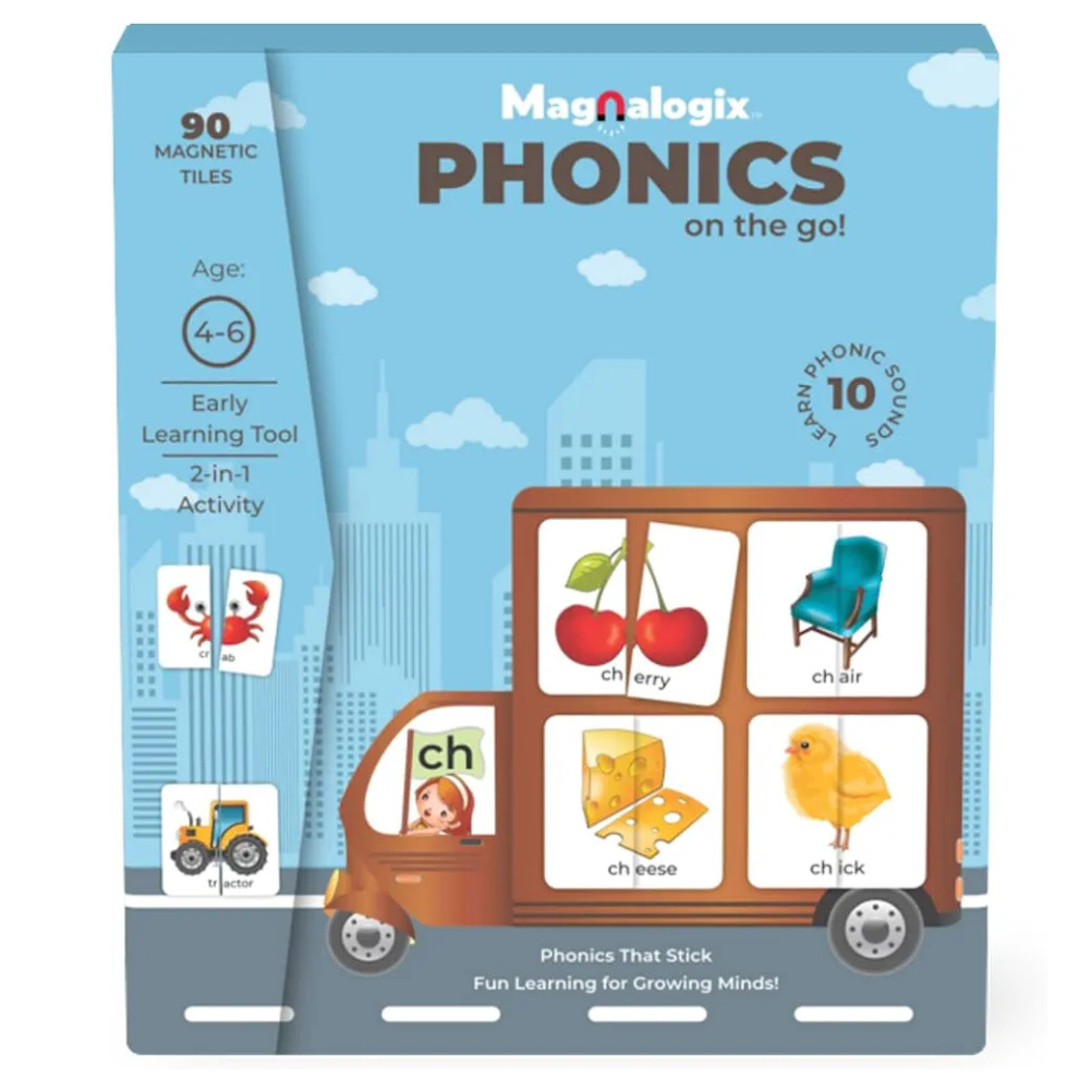 Pelikas Toyz Magnetic Phonics Kit for Kids, Montessori Toys for 4 to 6 Year Old, Gift for Boys Girls - Magnalogix Phonics on The Go !