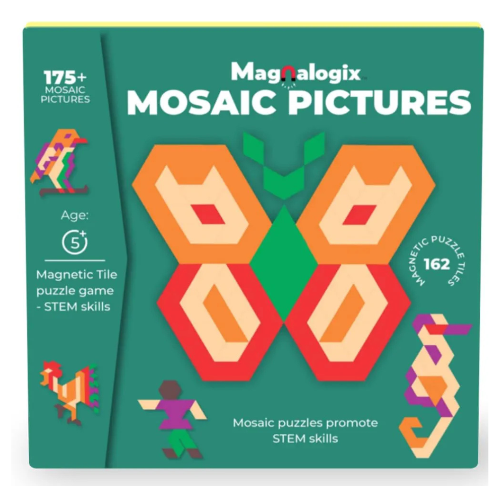 Pelikas Toyz Magnetic Tile Puzzle for Kids 5 to 7 Year Old| Learning and Educational Toys Games | Magnalogix Mosaic Pictures