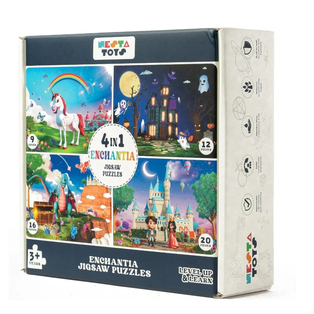 Nesta Toys Floor Puzzle & Game 4 in 1 Jigsaw Puzzle Enchantia Educational Toy, Gifts for Boys & Girls Ages 2, 3, 4, 5, 6 Years