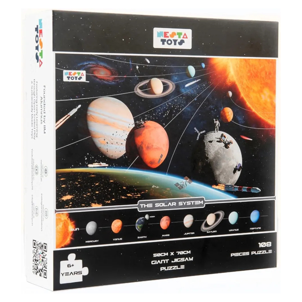 Nesta Toys Solar System Floor Puzzle & Game Large 70x50cm Space Jigsaw 108 Pieces 3X Thicker Educational STEM Learning Gift for Boys Girls Ages 6, 7, 8, 9, 10, 11, 12
