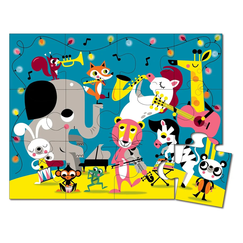 Playqid Jumbo Animal Jigsaw Puzzle for Kids 2+ | 12-Piece Musical Animal Jam Floor Puzzle | Educational Toy for Toddlers Hand-Eye