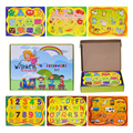 Wishkey Wooden Educational Colorful Fruits,Animal,Number,Geomatric Shape,Vehicle,Alphabet Set of 6 Board Puzzle