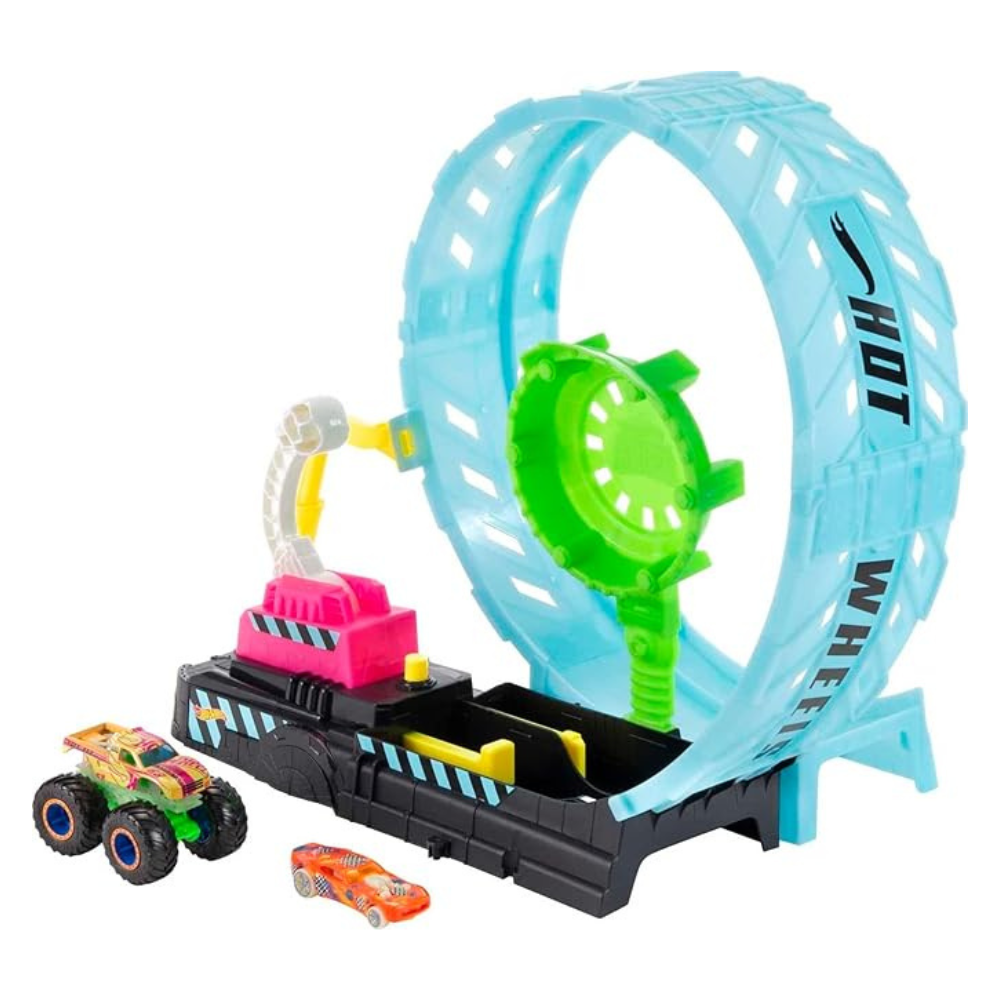 Hot Wheels Monster Trucks Glow in The Dark Epic Loop Challenge Playset
