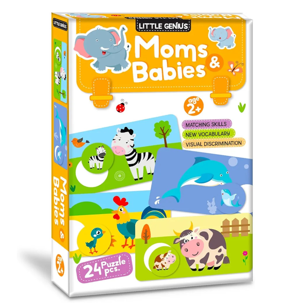 Hello Friend Mom and Baby  Puzzle Game Box Set for Kids – Early Learning Activity with Matching Skills Colorful Fun Illustrations for Kids Toddlers Ages 2+ Years