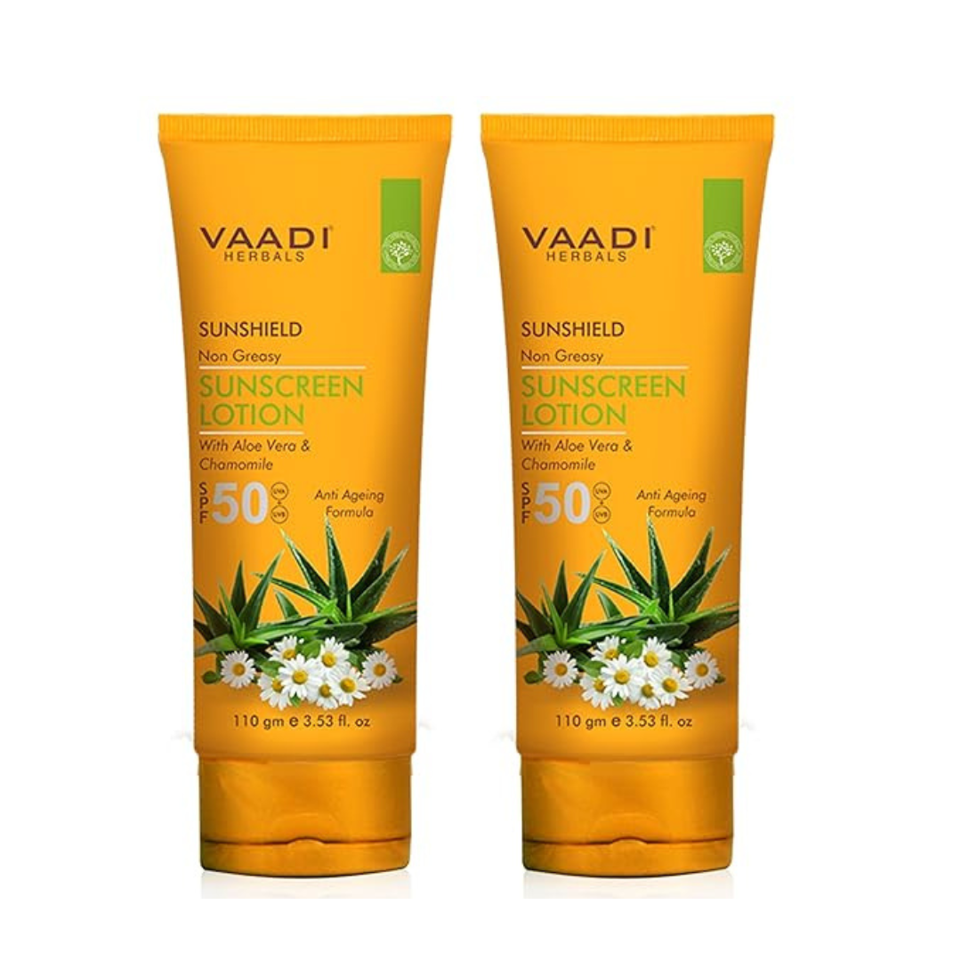 Vaadi Herbals Sunscreen Lotion SPF-50 - 110g (Pack of 2)