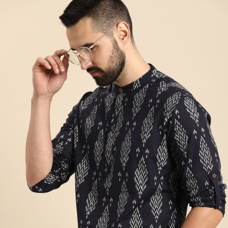 Anouk Men Ethnic Motifs Printed Block Print Short Kurta