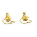 Two Moustaches Peacock Design Brass Hanging Diya Pair