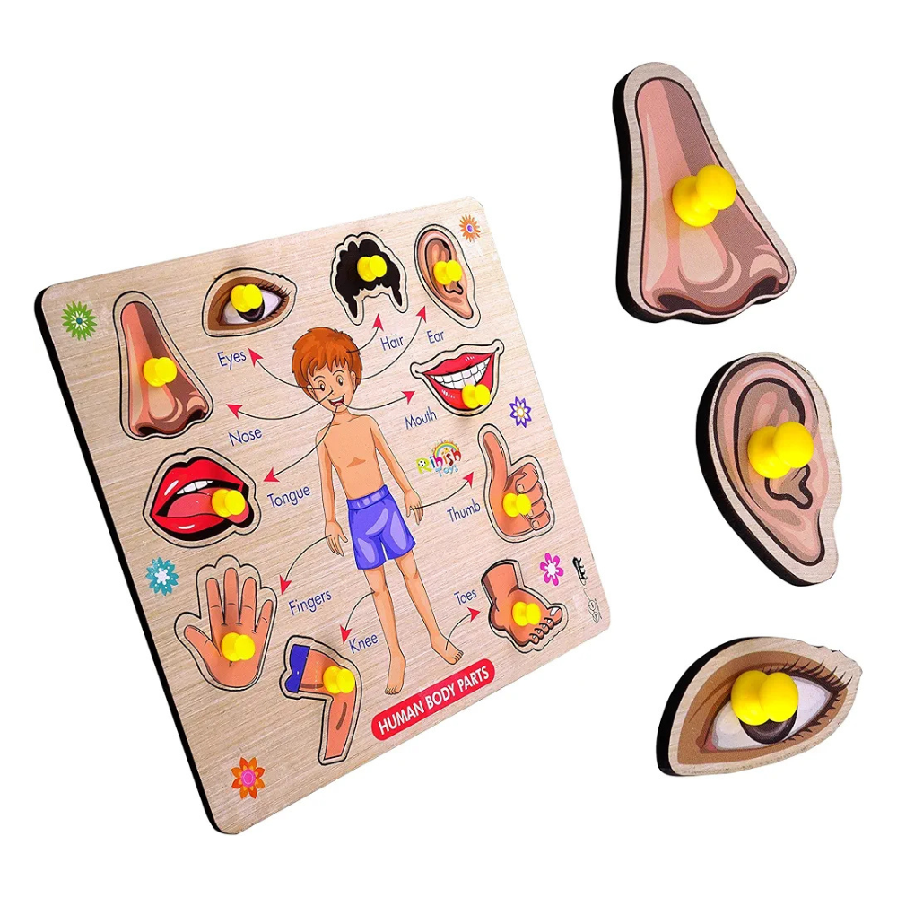 Lefan Body Part Puzzle Kids Wooden Toys for Kids 3 + Jigsaw Puzzles for Adults Baby Learning Toys Educational Toys for 2 Board Game
