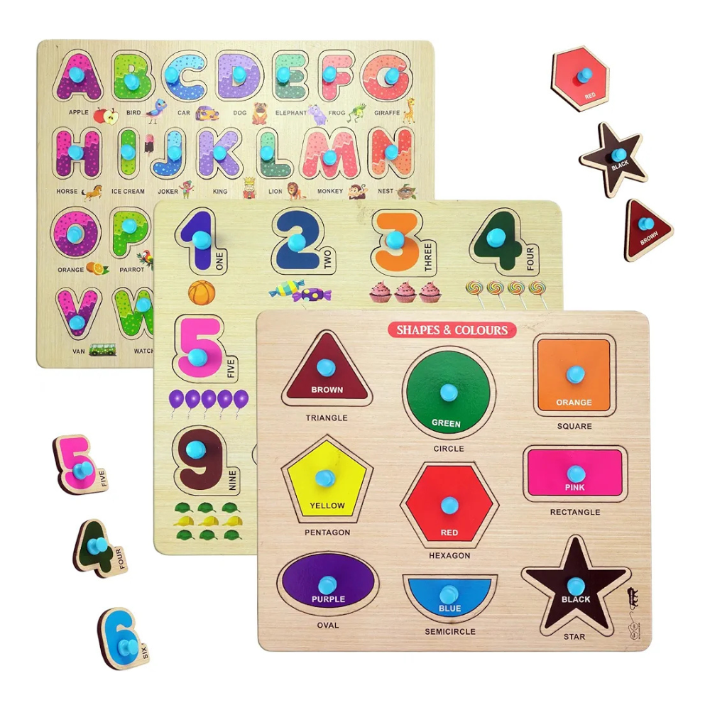 Lefan Wooden Learning Educational Board for Kids, Puzzle Toys for 2 Years Old Boys & Girls