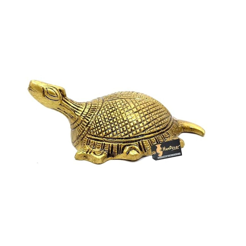 Two Moustaches Brass Vastu Tortoise Statue