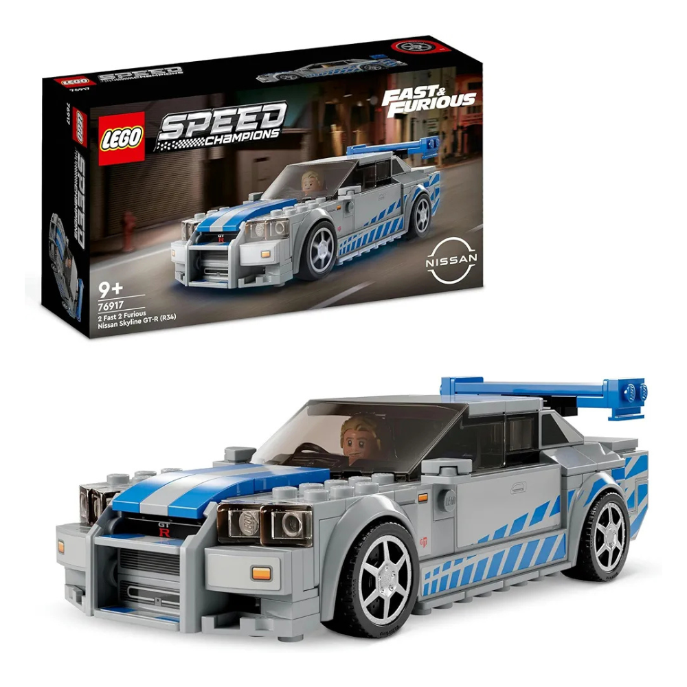 Lego Speed Champions 2 Fast 2 Furious Nissan Skyline GT-R  76917 Building Toy Set Race Car Model for Ages 9+