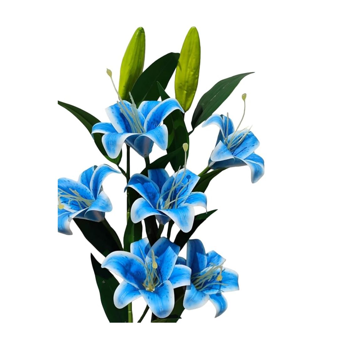 Decor Artificial Lily Flower Bunch Long Stem Perfect Vase/Pot Decoration Set Of 3 Stems