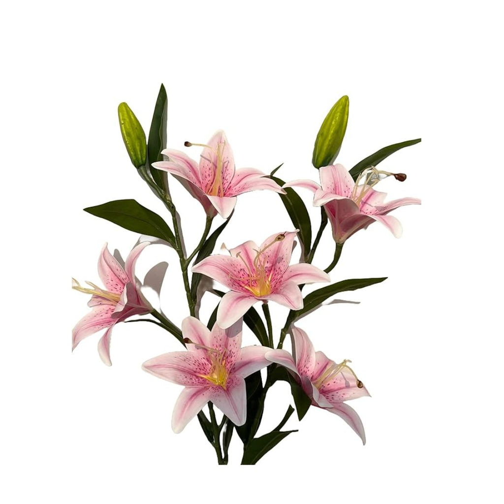 Decor Artificial Lily Flower Bunch Long Stem Perfect Vase/Pot Decoration Set Of 3 Stems