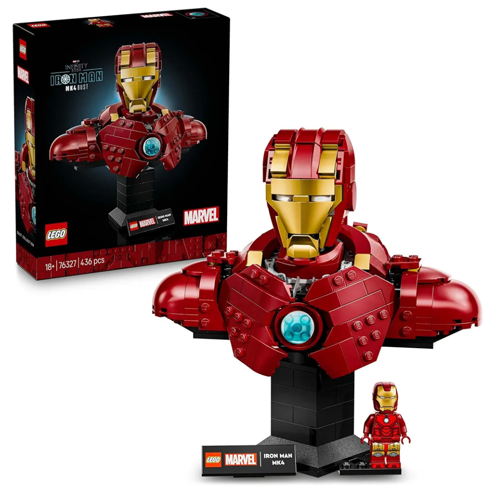 Lego Marvel Iron Man MK4 Bust Buildable Model for Adults with Minifigure 76327 Building Blocks for 18+ Gift