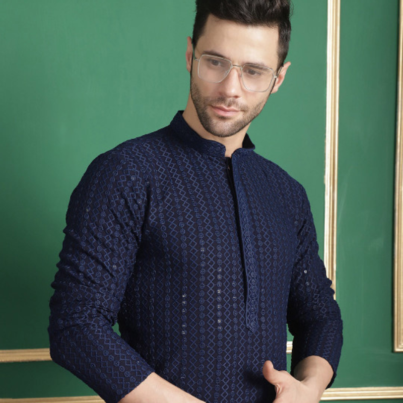 Anouk Geometric Sequinned Kurta
