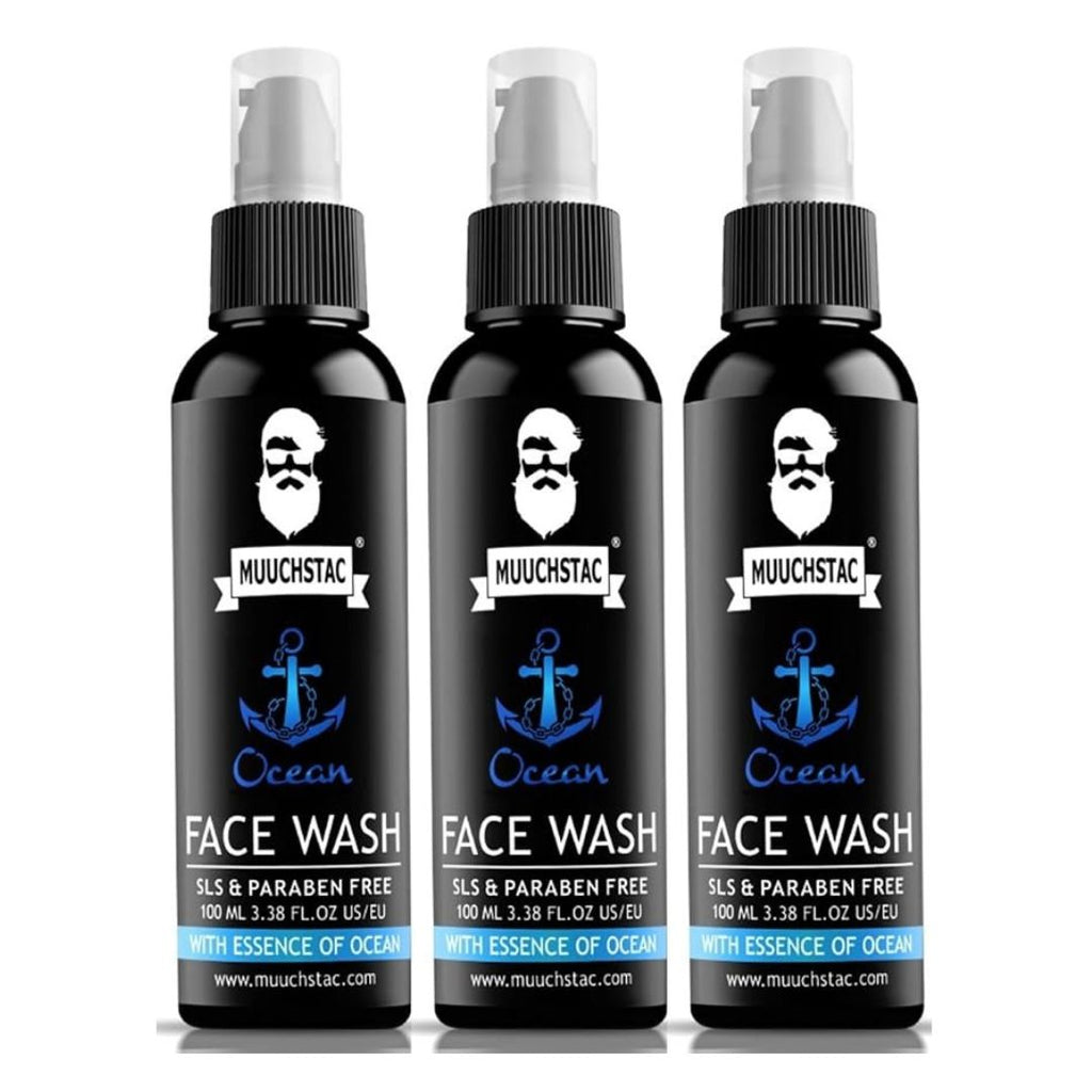 Muuchstac Ocean Face Wash for Men - 100 ml (Pack of 3)