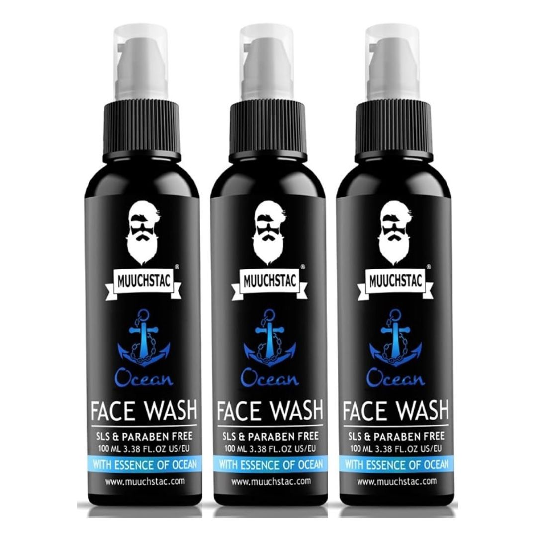 Muuchstac Ocean Face Wash for Men - 100 ml (Pack of 3)