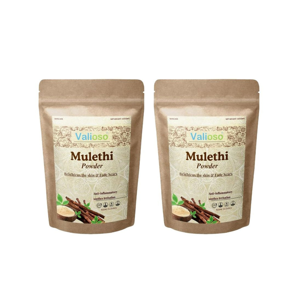 Valioso Mulethi Powder For Body Skin Face And Hair - 100 gms (Pack of 2)