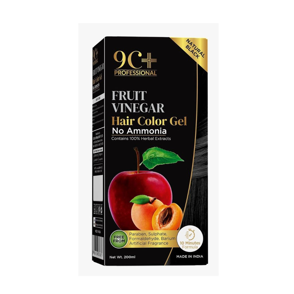 Corlin 9C+ Professional Fruit Vinegar Hair Color Gel Natural Black - 200 ml