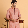 Anouk Men Geometric Embroidered Chikankari Kurta