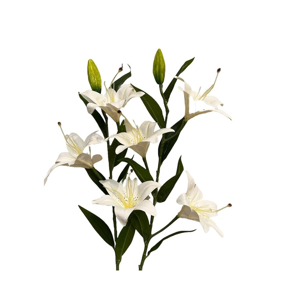 Decor Artificial Lily Flower Bunch Long Stem Perfect Vase/Pot Decoration Set Of 3 Stems
