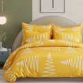 The Home Style 400 TC Cotton Elastic Fitted All Around Printed Queen Size Double Bed Bedsheet wih 2 Pillow Cover Maize Yellow
