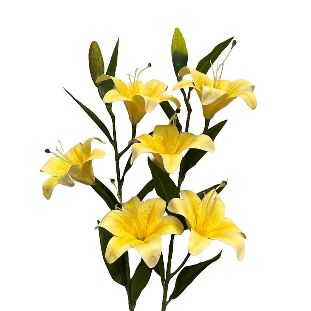 Decor Artificial Lily Flower Bunch Long Stem Perfect Vase/Pot Decoration Set Of 3 Stems