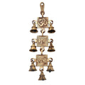 Two Moustaches Om Shubh Labh Design Brass Hanging Bells