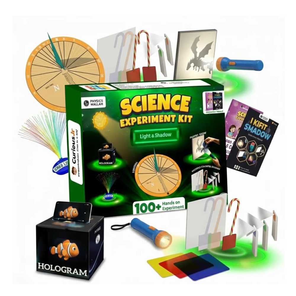 PW Light & Shadow Science Experiment Kit for Kids Ages 8–14, 100+ STEM Experiments with Step-by-Step Manual & 30 Bonus