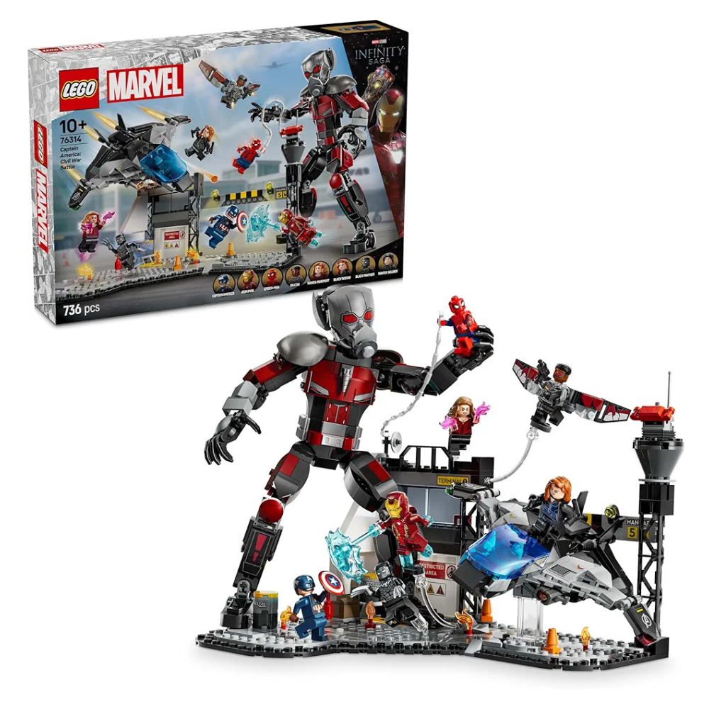Lego Marvel Captain America: Civil War Action Battle Buildable Playset with 8 Minifigures 76314