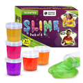 PW Slime Kit for Kids 3 to 10 Years – 6 Fruit-Scented Colourful Slimes with Moulds, DIY Sensory Play, Soft & Non-Toxic, Birthday Gift for Boys & Girls