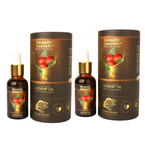 Beauty Secrets Certified Organic Rosehip Oil for Face and Body - 30 ml Each (Pack of 2)