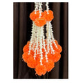 Artificial Rajnigandha & Clustered Marigold Strings 2.33 ft Dark Orange