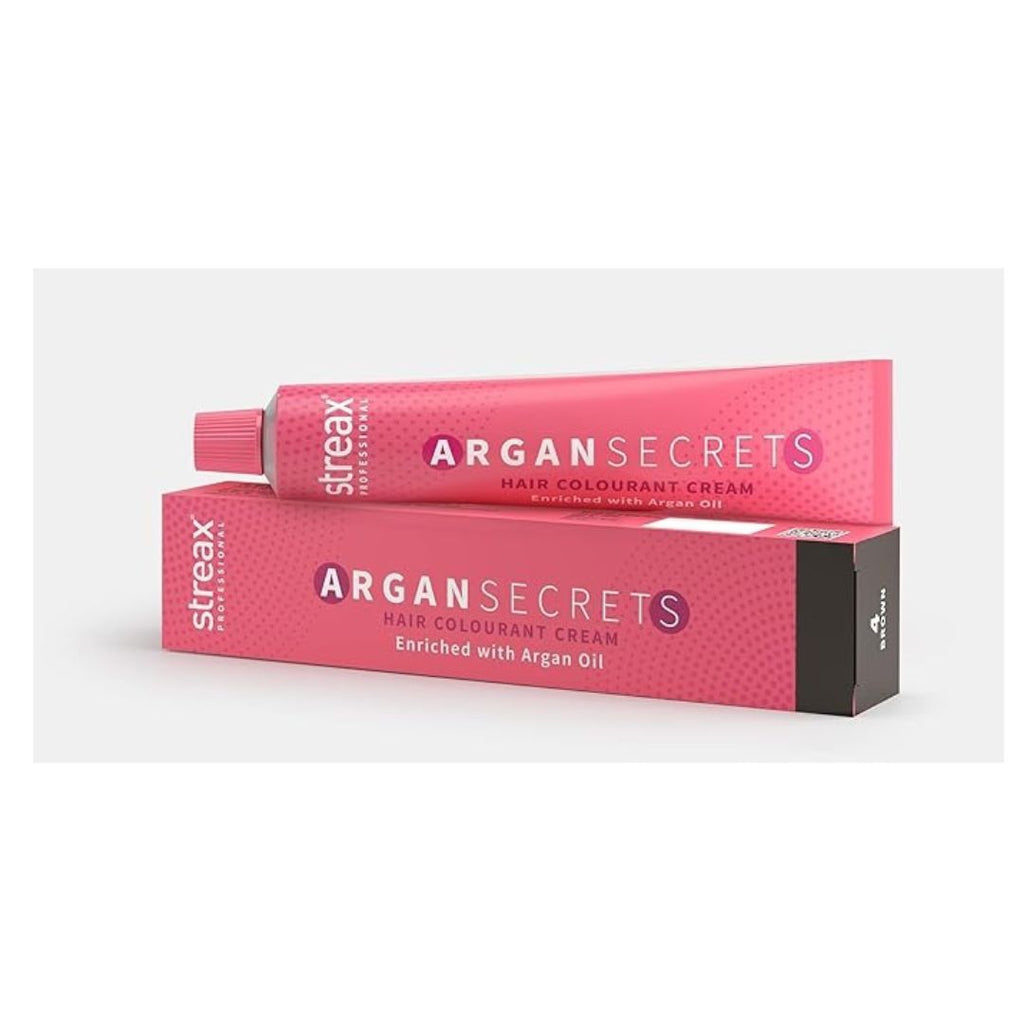 Streax Professional Argan Secrets Permanent Hair Colourant Cream - Brown 4 - 90 gms