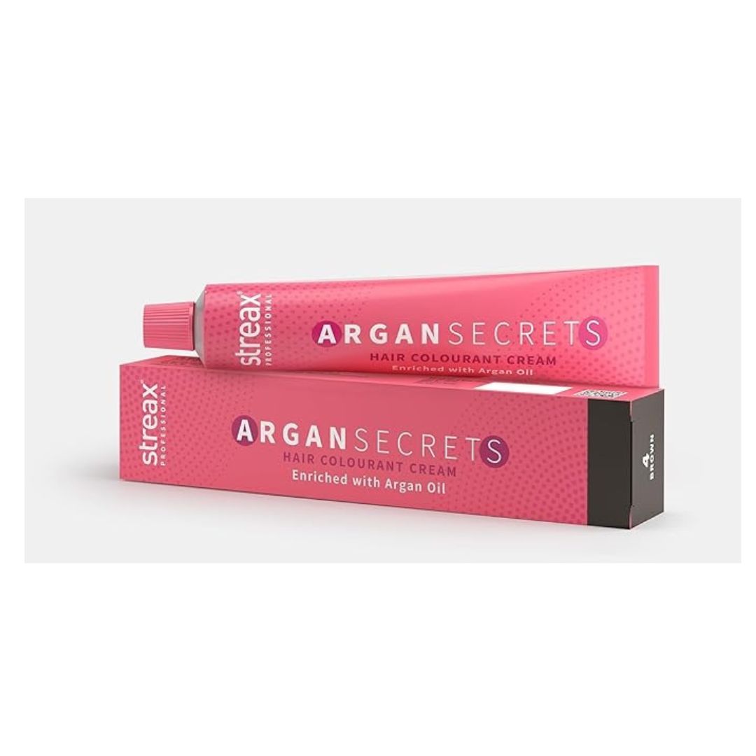 Streax Professional Argan Secrets Permanent Hair Colourant Cream - Brown 4 - 90 gms