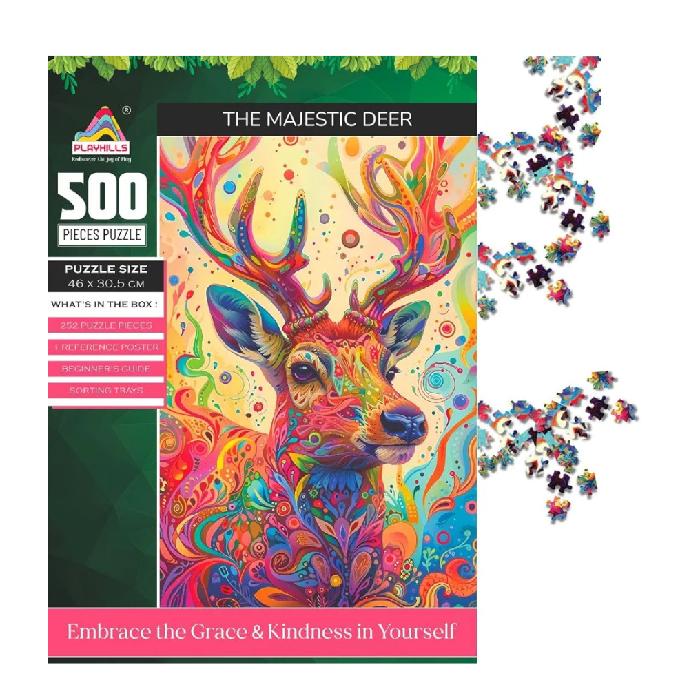 Playhills Spirit Animal The Majestic Deer 500 Piece Jigsaw Puzzle for Adults & Teens (Age 13+) Mindful, Relaxing Screen-Free Play