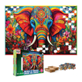 Playhills Wise Elephant Wooden Jigsaw Puzzle 500 Pieces for Adults & Teens  Fun, Durable Jigsaw with Sorting Trays & Poster