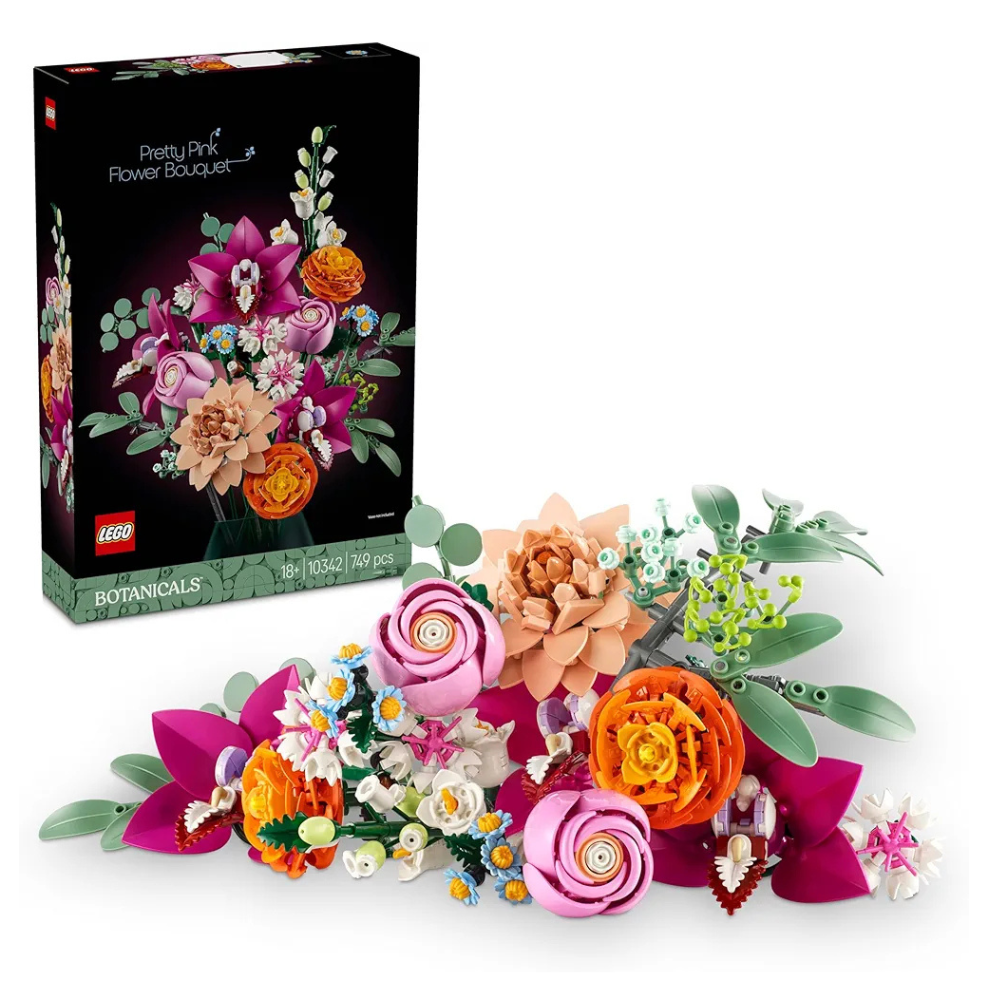 Lego Botanicals Pretty Pink Flower Bouquet Floral Decor 10342 Building Blocks for 18+ Gift