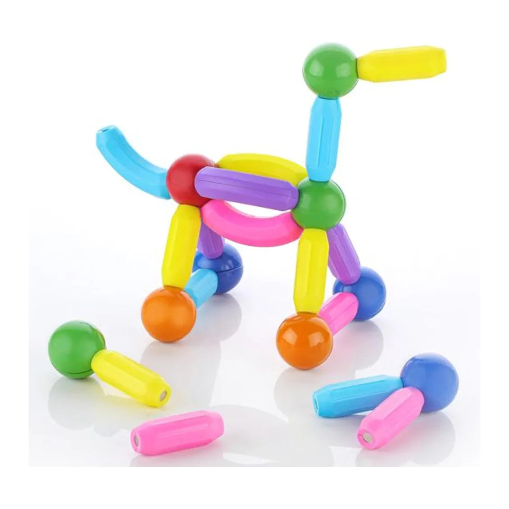 Lefan Magnetic Sticks 32 pcs Building Blocks for Kids Big Magnetic Toys for Kids Girls Boys Toddlers Age 3 4 5 6 7 8 9 Years- Educational Stem