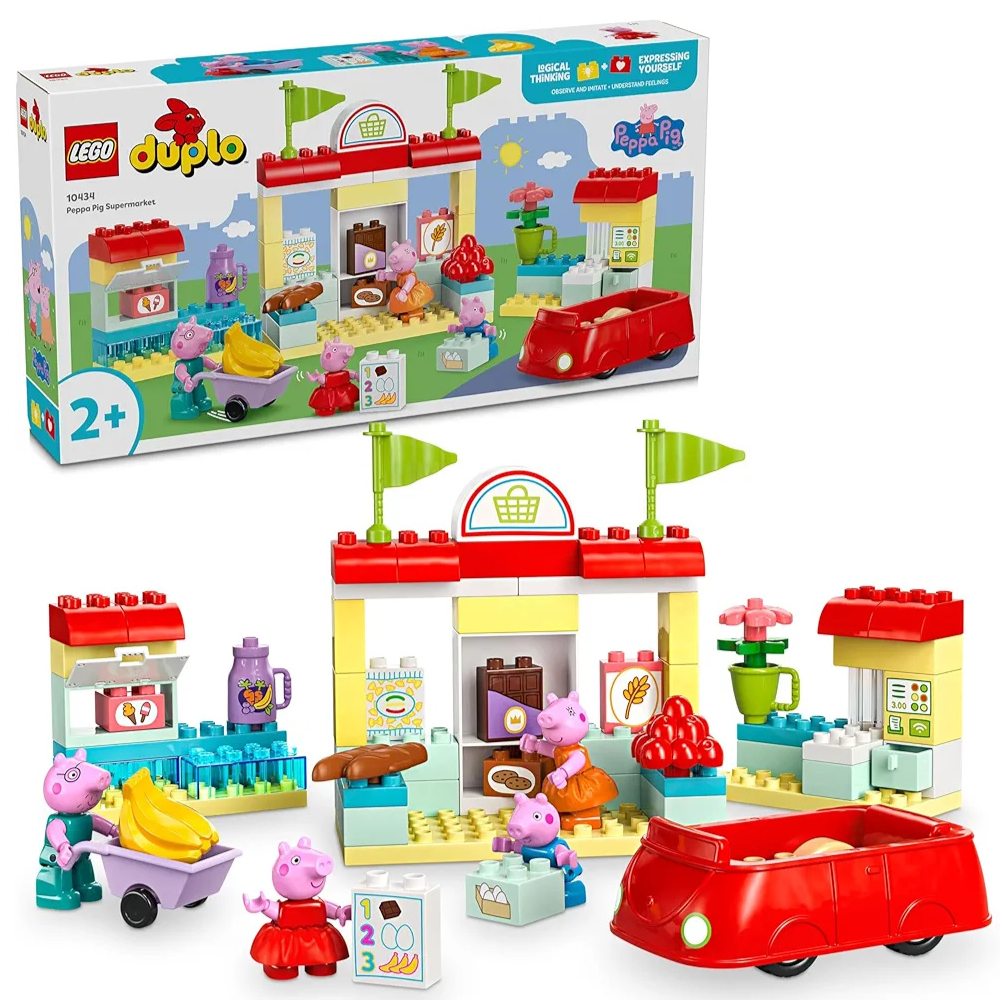 Lego Duplo Peppa Pig Supermarket Toy 10434 Building Blocks Toys for 2+ Gift for Kids, 70 Pcs